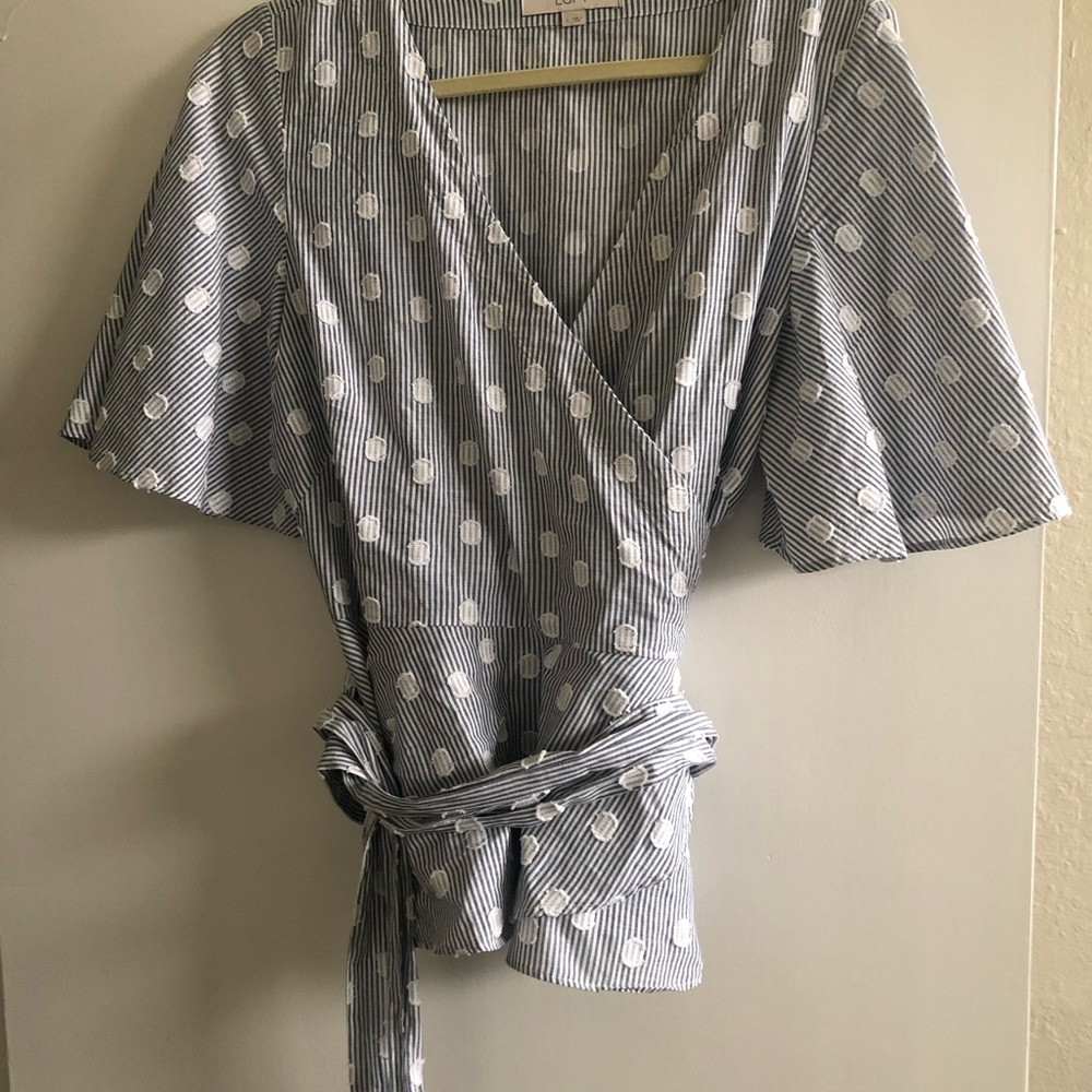 ANN TAYLOR LOFT WRAP TOP